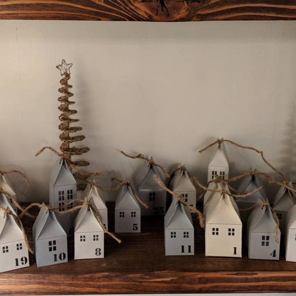 Printable diy advent calendar houses etsy uk