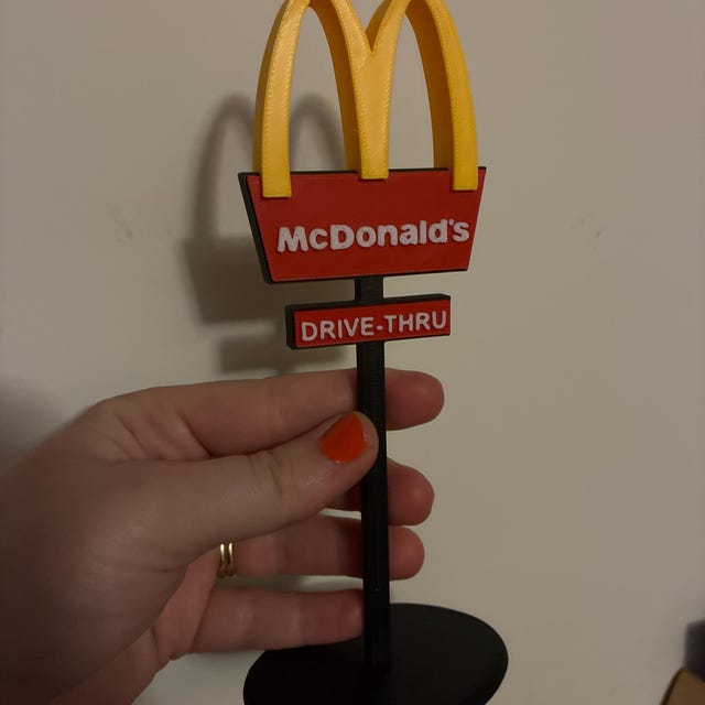 Mcdonald's Inspired 3D Printed Sign – Retro Fast Food Wall Art