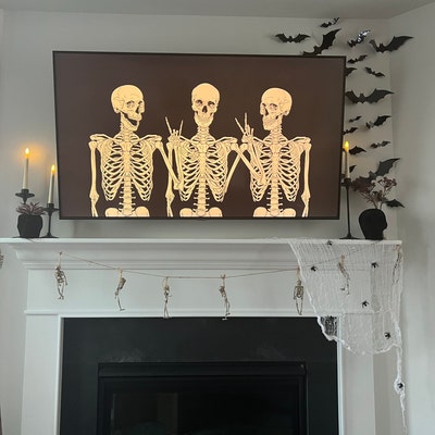 Halloween Frame Tv Art Set Samsung Frame Tv Art Funny Skeletons Neutral