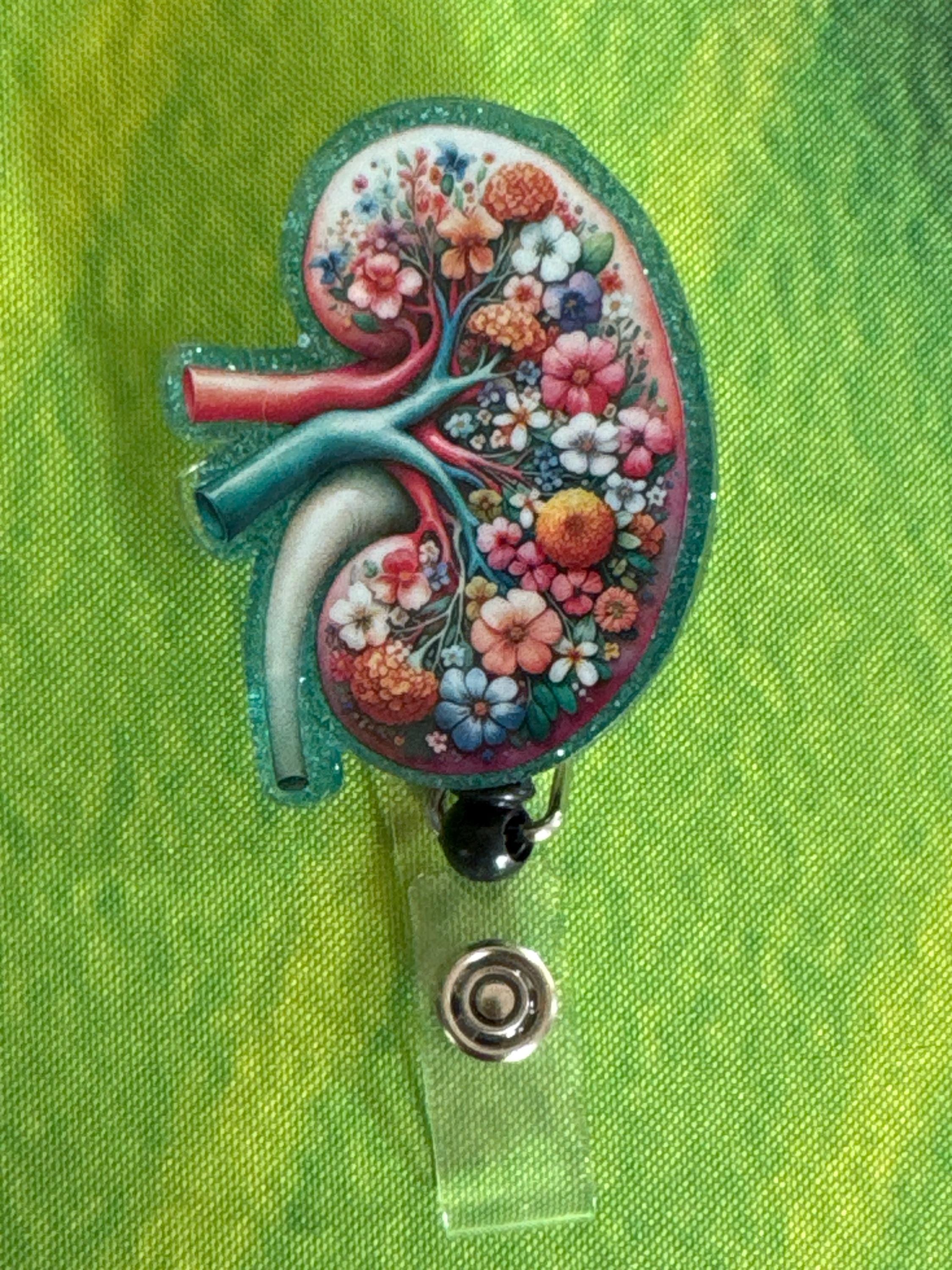 Floral Kidney badge reel