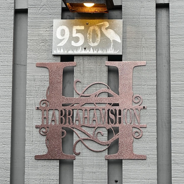 Personalized Metal Last Name Sign | Monogram Wall Decor - Etsy