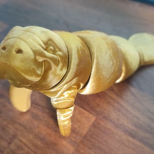 Manatee Digital .STL File for 3d Printing, Articulated Fidget Figure, Cute animal, with 3MF