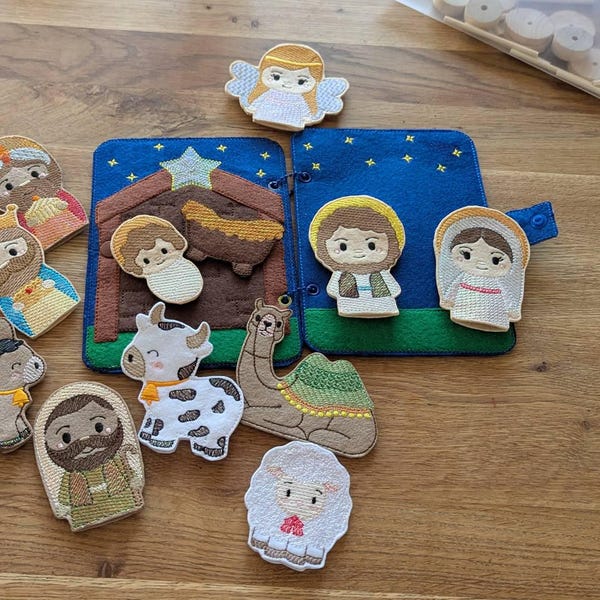 ITH Mylar Nativity Story Finger Puppets and Quiet Book- in the Hoop ...