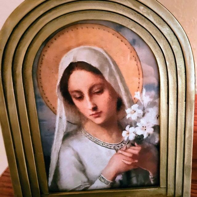 Virgin Mary With Lilies – 5 Sizes – Etienne Azambre – Catholic Art
