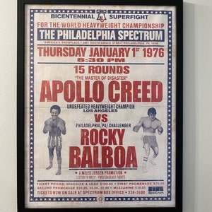 The Original Rocky Balboa Vs Apollo Creed Poster Vintage Etsy