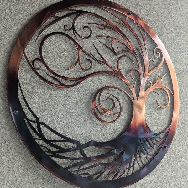 Enchanting Starry Night Tree of Life Metal Wall Art | Modern Nature and