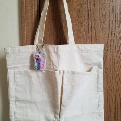 Simple Canvas Tote Bag With Front Pockets and Inside Small - Etsy