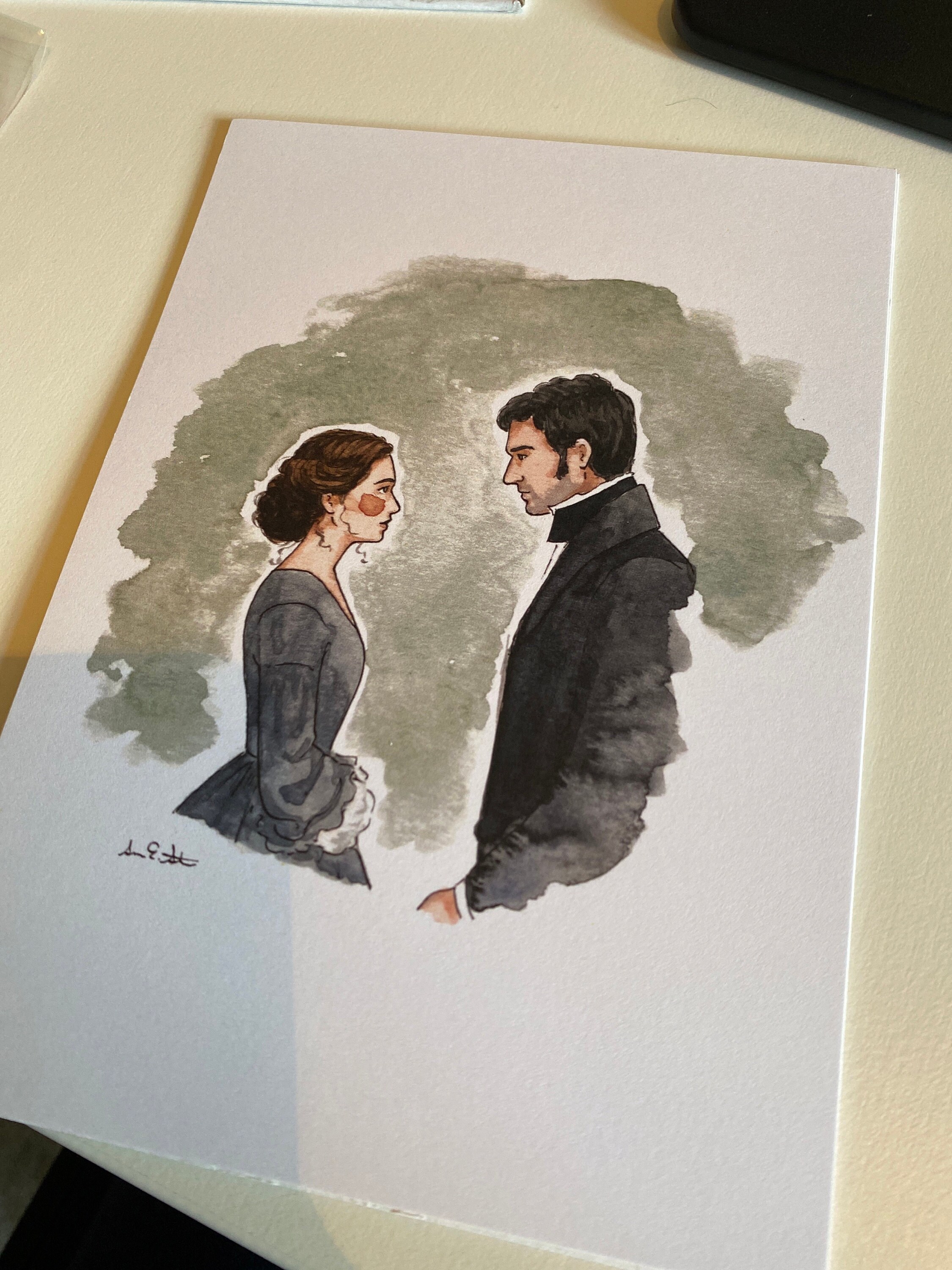 North & South Movie Print | Watercolor Illustration | Wall Art | 8x10&quot; 5x7&quot; Archival Art Print | Book Lover Gift | Elizabeth Gaskell