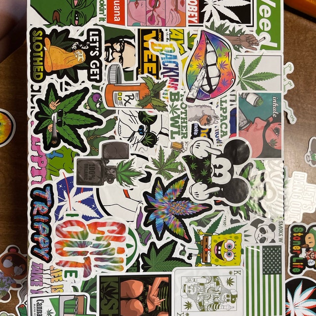  Weed Stickers for Adults - Trippy Stickers Pack of 45 PCS  Marijuana Stickers and Decals - Vinyl Waterproof Drug Stickers for Laptop  Phone Bike Bumper : Electronics