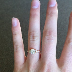 Rose Gold Engagement Ring Art Deco Ring Vintage Wedding - Etsy