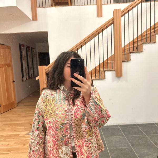 Patchwork Cotton Quilted Jacket Bohemian Winter Wear Coat Reversible ...