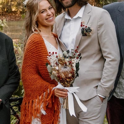 burnt orange shawl for wedding