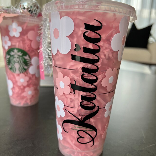 Venti 24oz Retro Flower Design Starbucks Reusable Cup –  ChambrayandSandCustomGifts