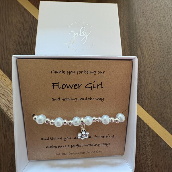 Ottone Senza Pietre Braccialetto Personalizzato Flower Girl - Con