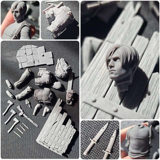 レオン ケネディ Resident Evil 4 未塗装3Dプリントレジンフィギュア