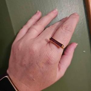 Customer photo from kathryn1022, Raw Pink Tourmaline Bar Ring, Rubellite Tourmaline