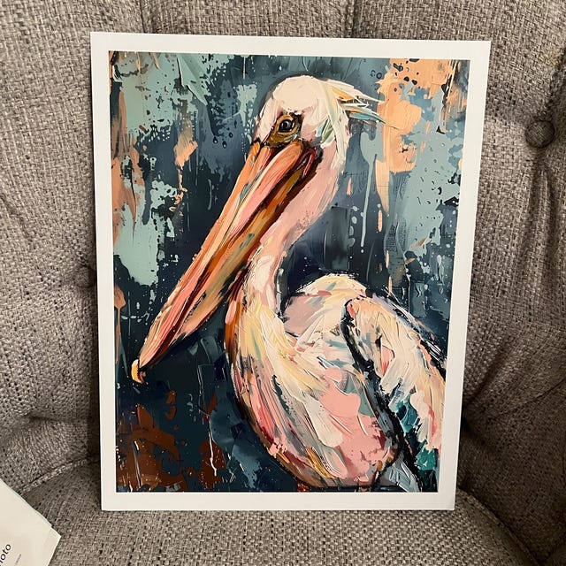 Cuadros De Pared De Sala Turquesa Colorful Pelican Canvas Wall Art Bird ...