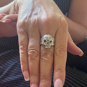 希少Mexican silver RING \"DEAD HEAD\"シルバー925 Sterling Silver Biker Mexican Skull Ring - Bikerringshop