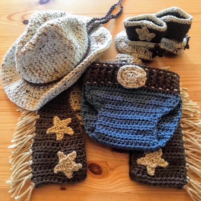 CROCHET PATTERN Baby Cowboy Outfit Cowgirl Cowboy Boots Crochet Baby Jeans Cowboy Hat Cowboy Photo Prop 0 12 Months PDF Download Etsy