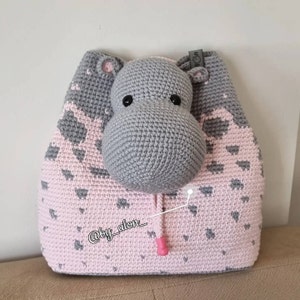 Crochet Pattern for Hippo Backpack. Cute and Practical Accessory for ...