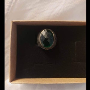 Mens Silver 925 Ring Emerald Mens Ring Gift for Him Mystic - Etsy