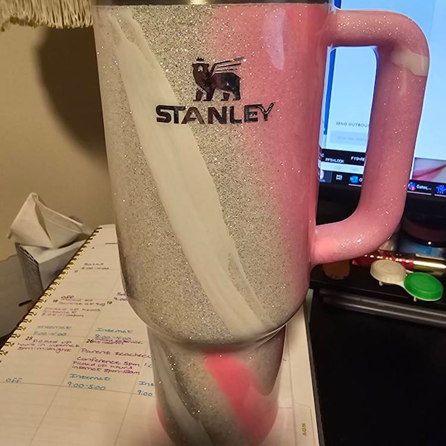 Pink, White, and Silver Milkyway Stanley Tumbler MADE TO ORDER 