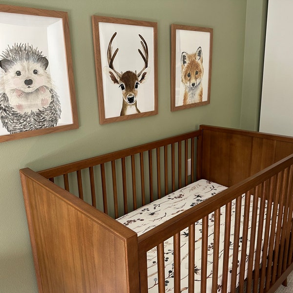 Woodland Nursery Print Set, Watercolor Animals, Nursery Wall Art, Baby ...