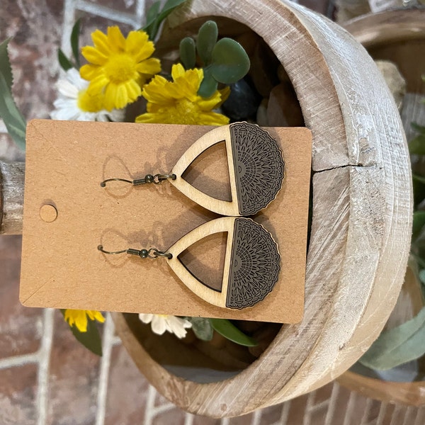 Curated visual reference: Gallery Detail: Teardrop Steer Head Laser Engraved Earrings Digital File