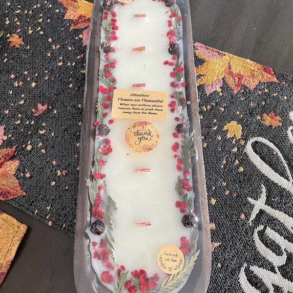 Melrose International Whit Currant Scented Soy Candle with Pressed Floral Lid 5