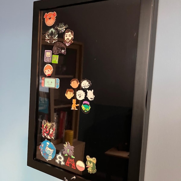 Pin Badge Rack Enamel Pin Badge Collection Case, Wall-mountable Shadow Box Display ...