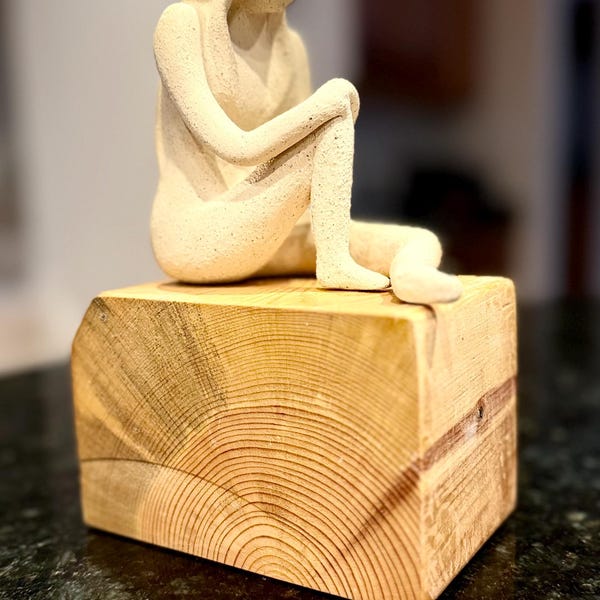 View of Handmade Wall Decor Original Woman Bust Figurative Artwork in Custom ...