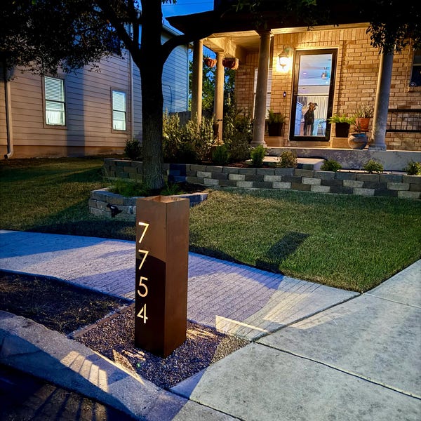 Modern Steel Mailbox Metal Address Mail Box With Personalized Numbers ...