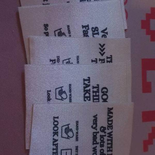 Slow Labels Luxury Multipack ‘slow Fashion’ Woven Clothing Care Labels X 5 Labels ...