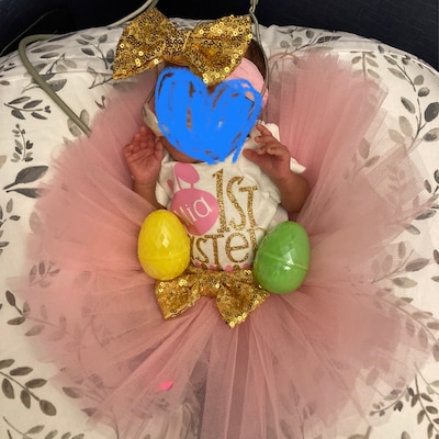 1st Easter girls floral tutu bloomer outfit