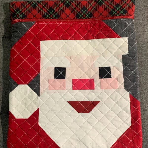 Pattern Block Santa Santa Christmas Quilt Block Pattern, Machine Pieced, PDF Instant ...