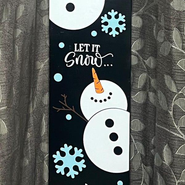 Let It Snow Vertical SVG | Snowman Christmas Design - Etsy