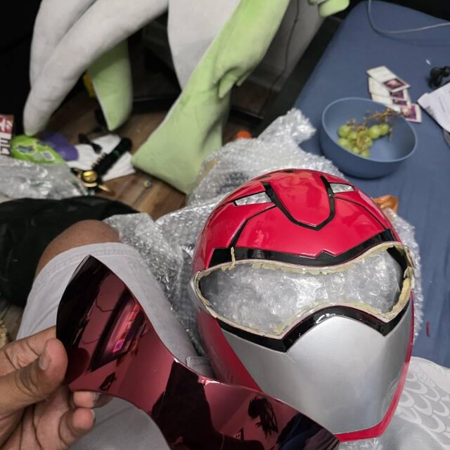レッドバスターレッドレンジャー。ビーストモーファーのヘルメットより