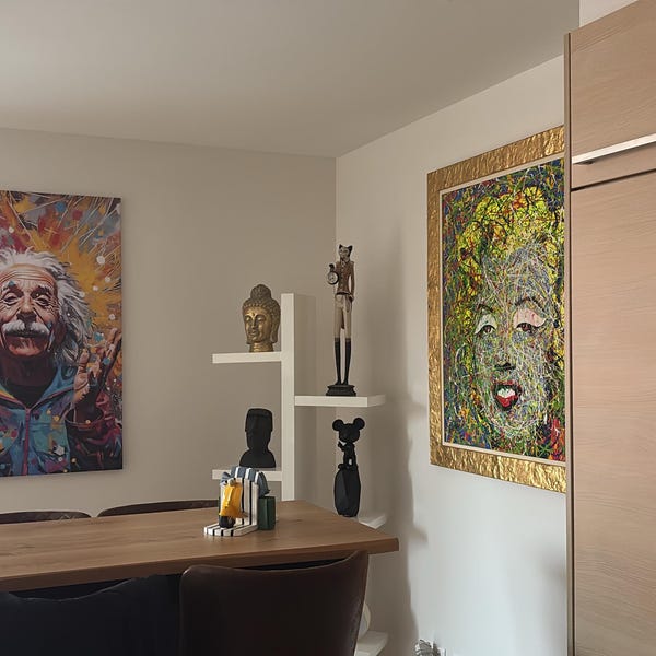 Stadtbildgemälde, New York City Poster Leinwand, New York Nachtkunst