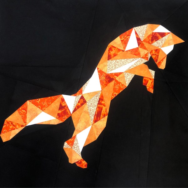 Geometric Fox Foundation Paper Pieced Quilt Pattern Block From the ...