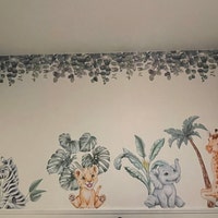 Cute Safari Animals Wall Decal for Kids, Removable Peel and Stick Wall ...