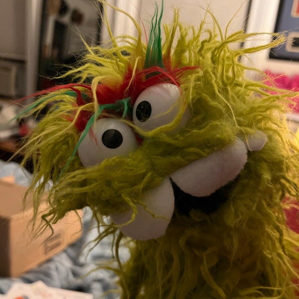 Green Shaggy Fuzz Pro Monster Hand Puppet - Etsy
