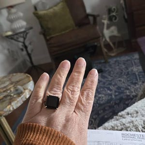 ブラックオニキスリング · スクエアリング · ゴールドプロングリング