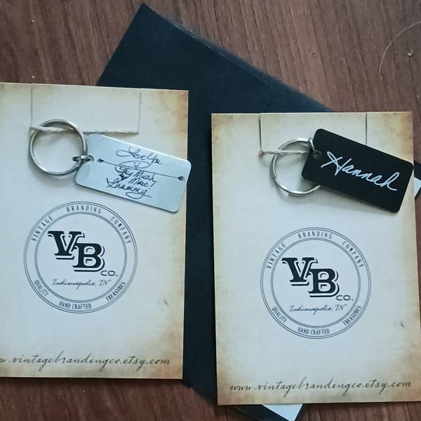 Handwritten Key Chain -your Handwritten Image, or Custom Font Text ...