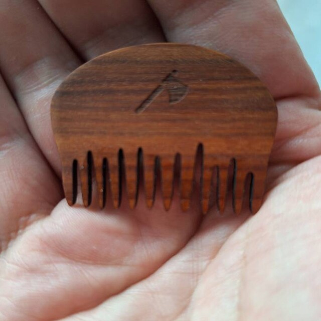 Wooden Comb With Vegan Leather Case - Dual Sided Fine & Coarse Teeth For Beard & Hair Care