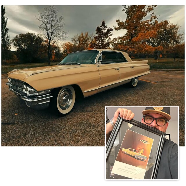 1962 Cadillac Sedan De Ville Framed ORIGINAL Vintage Ad - Jeweled