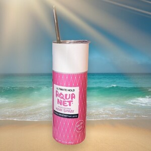 Aqua Net Hairspray 20oz Skinny Tumbler (Lid and Plastic Straw Included –  craftoriumshop