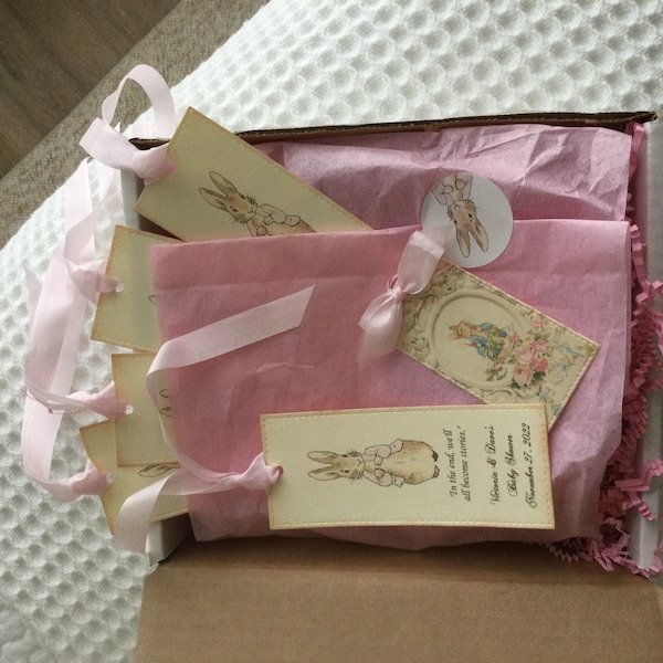 Pink Peter Rabbit Bookmark (set of 12) | Beatrix Potter Baby Shower ...