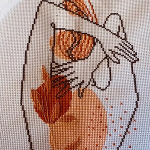 Modern Celestial Cross Stitch Pattern Woman Silhouette Moon Etsy