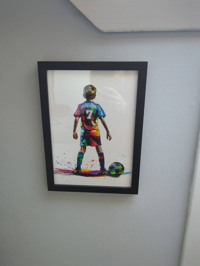 Personalised Football Player Gift | Football Gifts for Boys | Boy Football Poster | Football Wall Art | Soccer Gift | Birthday Gift