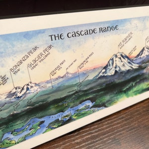 Pacific Crest Trail Map Detailed Watercolor Pct Through Hiker | Etsy